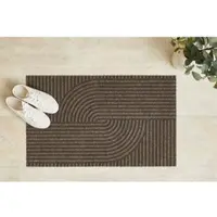 Andiamo Fußmatte "Yukon", braun, B:60cm H:6mm L:80cm, Obermaterial: 100% Polyester, Teppiche, Fußmatte, Schmutzfangmatte, modernes Design, robust, waschbar, rutschhemmend
