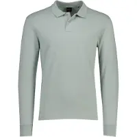 HUGO BOSS Boss Orange Passerby Poloshirt Silber normaler Schnitt 2 Knöpfe