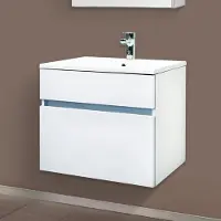 Badstuber Corbo Badmöbel Weiss 100x46x50 cm mit rechteckigem Waschbecken und 2 Soft-Close Schubladen