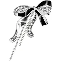 Thomas Sabo Paar Ohrhänger "Schleifen-Ohrringe Lovely Romance", schwarz-weiß (silberfarben, schwarz, weiß, weiß), Ohrringe, Damen, Silber 925 (recycelt), Paar Ohrhänger, mit Zirkonia (synth.)