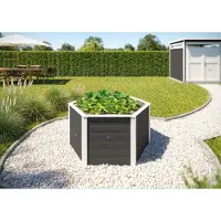 Weka Hochbeet "Elementhochbeet 6-Eck", grau (anthrazit, weiß), B:120cm H:68,5cm T:120cm, Massivholz, Pflanzgefäße, Hochbeet, 6-Eck, BxTxH: 120x120x68,5 cm