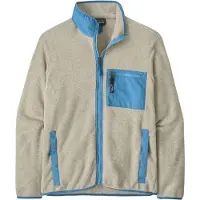 Patagonia - Warmer Fleece-Pullover mit Stehkragen &ndash; Herren &ndash; M's Synch Jkt Oatmeal Heather w/Shore Blue - M's Synch Jkt Oatmeal