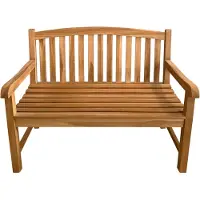 Axi Suki Gartenbank aus Teak Holz in Braun | Holzbank mit Armlehnen | Teakholz Parkbank für den Garten / Terrasse mit Rückenlehne für 2 Personen | 120 x 63 x 95 cm