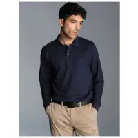 Trigema Poloshirt "Langarm Poloshirt mit Armbündchen", Herren, Gr. 3XL, blau (navy), Piqué, 100% Baumwolle, Basic, ohne Ausschnitt, Shirts Poloshirt