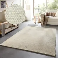 Otto Home Wollteppich "Greith", beige (natural), B:200cm H:12mm L:250cm, Schurwolle, Teppiche, Wollteppich, Wendeteppich, meliert, reine Wolle, handgewebt, Scandi, Wohnzimmer