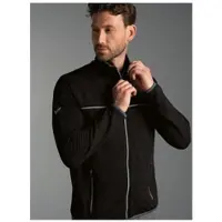 Trigema Trainingsjacke "Praktische Sportjacke aus Microfaser", Herren, Gr. S, schwarz, Strick, 92% Polyester, 8% Elastan, lang, Jacken Trainingsjacke