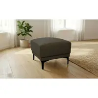 Otto Home Polsterhocker "Xander", grau (onyx), B:58cm H:45cm T:58cm, 90% PES, 10% NY, Hocker, Polsterhocker, Breite 58 cm, Soft-Touch Chenille, schwarze Metallfüße
