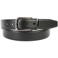 Anthoni Crown Ledergürtel , Herren, Gr. 120, schwarz, Leder, unifarben, Gürtel Ledergürtel, mit glänzender Dornschließe und Ton in Ton Ziernaht