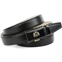 Anthoni Crown Ledergürtel , Damen, Gr. 95, schwarz, Leder, unifarben, Gürtel Ledergürtel, mit goldfarbener Glas-Schließe und Wappen