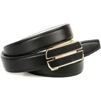Anthoni Crown Ledergürtel , Damen, Gr. 80, schwarz, Leder, unifarben, Gürtel Ledergürtel, mit Glaskristallen besetzter Schließe, Bicolor-Optik