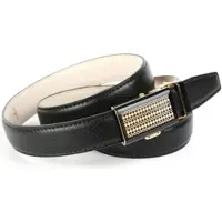 Anthoni Crown Ledergürtel , Damen, Gr. 75, schwarz, Leder, genarbt, unifarben, festlich, Gürtel Ledergürtel, Schließe in Bicolor-Optik