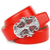 Anthoni Crown Ledergürtel , Damen, Gr. 80, rot, Leder, unifarben, Gürtel Ledergürtel, in rot mit Unterführung