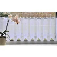 Stickereien Plauen Scheibengardine "Häuser" Gr. 13, weiß, B:193cm H:40cm, Voile, Polyester, Gardinen, Scheibengardine