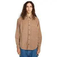 Element Langarmhemd "Button Down Regular Corduroy", Herren, Gr. S, caribou, Obermaterial: 100% Baumwolle., Hemden Langarmhemd