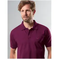 Trigema Poloshirt "Poloshirt DELUXE Piqué", Herren, Gr. M, rot (sangria), Piqué, 100% Baumwolle, Basic, lang, ohne Ausschnitt, Shirts Poloshirt