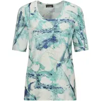 Goldner Print-Shirt "Cityshirt mit Glitzersteinen" stretchbequemer Viskosejersey