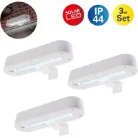 Näve 3er-Set Solarleuchte "GARDEN LIGHT" L: 20cm weiß, Lampe für den Außenbereich im Functional Style, aus Metall und Kunststoff in weiß, 5,4 cm hoch, Ø 0 cm, LED Platine – mit Schiebeschalter