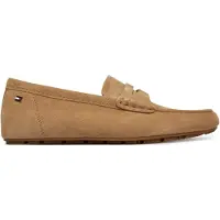 Tommy Hilfiger Suede Driver Loafer Damenschuhe Mokassin Beige Freizeit