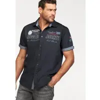 Man'S World Kurzarmhemd , Herren, Gr. XL (43/44), N-Gr, blau (nachtblau), Obermaterial: 100% Baumwolle, bedruckt, bequem, mit Knopf Umschlagbund, Hemden Kurzarmhemd, mit Print und Aufnähern, Topseller
