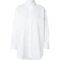 Seidensticker Outdoorbluse , Damen, Gr. XL (42), weiß, 100% Baumwolle, unifarben, oversize, ohne Ausschnitt, Blusen Outdoorbluse, 1/1 Kragen Uni