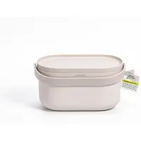 Plastia Biomüll Behälter mit Rahmen und Beuteln, Elfenbein mit Kaffeesatz-Beimischung