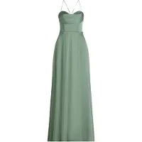 Vera Mont Abendkleid "Abendkleid mit Wasserfallausschnitt", Damen, Gr. 42, EURO, grün (foggy grün), Obermaterial: 100% Polyester PES., Kleider Abendkleid