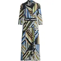 Betty Barclay Midikleid "Midikleid mit Volant", Damen, Gr. 40, EURO, bunt (blau, grün), Obermaterial: 95% Polyester PES. 5% Elasthan EL., Kleider Midikleid