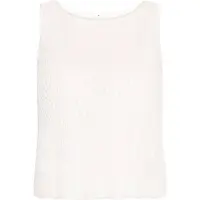 Vera Mont Tanktop "Pailletten-Top im Glitzer-Look", Damen, Gr. 40, weiß (rohweiß), Obermaterial: 93% Polyester PES. 7% Elasthan EL., Tops Tanktop