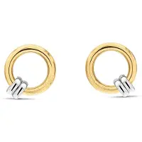 Calvin Klein Paar Ohrstecker "DUALITY LE", gelbgoldfarben, edelstahlfarben, Ohrringe, Damen, 15mm, Edelstahl, Paar Ohrstecker