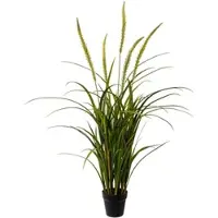 Creativ Green Kunstgras "Grasbusch Miscanthus im Topf", grün, H:120cm, Obermaterial: 100% Polyethylen, Kunstpflanzen, Kunstgras