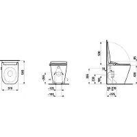 Laufen Cleanet Meda Stand-WC, mit Dusch-WC Aufsatz, Silent Flush, spülrandlos, Tiefspüler, 370x540mm, H605110000S002