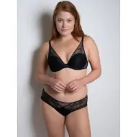 Passionata Slip "MADDIE", Damen, Gr. 40, schwarz, Tüll, Obermaterial: 86% Polyamid, 14% Elasthan, körpernah, Unterhosen Slip, florale Spitze, gestreifter transparenter Tüll, leicht