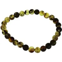 Ostsee-Schmuck Armband "Armband Kugel 6 mm Armband Kugel 6 mm", transparent (weiß, neutral), Armbänder, Damen, 19cm, Bernstein, Armband