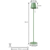 LINDBY LED-Solar-Stehleuchte Hilario, grün, Eisen, Akku