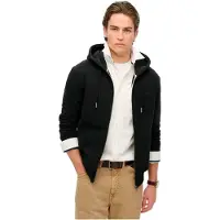 Superdry für Herren. M2014128A Kapuzensweatshirt mit Reißverschluss und Logo Essential schwarz (XXL), Lässig, Baumwolle