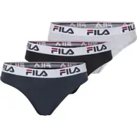 FILA Brasilslip "WOMAN BRAZILIAN SLIP", Damen, Gr. XS, blau (schwarz, navy, grau), Obermaterial: 95% Baumwolle, 5% Elasthan, körpernah, Unterhosen Brasilslip, mit elastischem Logobund