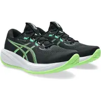 Asics Laufschuh "GEL-CUMULUS 28", Herren, Gr. 48, schwarz (schwarz, illuminate grün), Synthetik, Schuhe Laufschuh, mit PureGEL Dämpfung, mit FF BLAST MAX Mittelsohlen-Foam