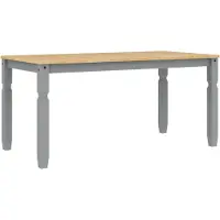Syfax Esstisch Corona Grau 160x80x75 cm Massivholz Kiefer
