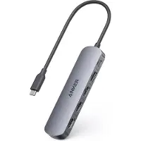 Anker 5-in-1-Dockingstation, Anschlüsse: 1 x USB-C, 3 x USB-A, 1 x HDMI 4K @30 Hz, PD 90 W, Anschluss über USB-C, grau, #A8357HA0" - 0194644289133