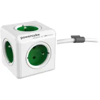 Allocacoc PowerCube Extended Type E, 1,5 m, Drinnen, Typ E, Grün, CE, KEMA FR, 5 AC-Ausgänge