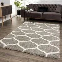 Sanat Hochflor-Teppich "Madrid , auch in Rund erhältlich", grau (hellgrau), B:160cm H:30mm L:230cm, Kunstfaser, Teppiche, Hochflor-Teppich, Wohnzimmer, Langflor, Shaggy Teppich