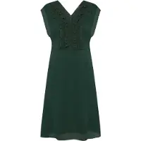 Zero Chiffonkleid mit Rüschen in Green Forest | Gr.: 34