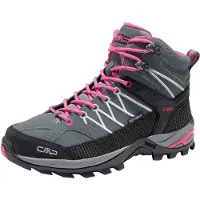 CMP Wanderschuh "RIGEL MID WMN WP TREKKING SHOES", Damen, Gr. 38, pink (grau, kombi), Textil, Veloursleder, Schuhe Wanderschuh, wasserdicht