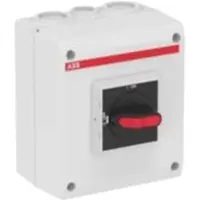 ABB OTP16T4M Sicherheitsschalter im Kunststoffgehäuse 4-polig 7,5 kW 400 V mit schwarzem Griff, IP65 Einführung oben und unten 1SCA022401R0500
