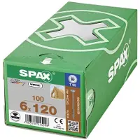 Spax TELLERKOPF T-STAR PLUS T30 TEILGEWINDE WIROX 100ST 6x120