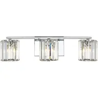 QUOIZEL Badezimmerleuchte DIVINE 3xG9 LED 3W IP44 Stahl Chrom poliert, Kristallglaslamellen H:15.2cm B:57.8cm dimmbar