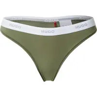 BOSS String "ID", Damen, Gr. M, Jersey, grün (dunkelgrün 306), Jersey, Obermaterial: 93% Baumwolle, 7% Elasthan, körpernah, Unterhosen String, aus Stretch-Baumwolle mit Logos am Bund