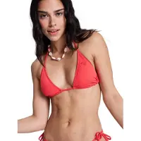 Roxy Triangel-Bikini-Top "Solid Essentials", Damen, Gr. XS, Cup B, hibiscus, Obermaterial: 85% Microfaser, 15% Elasthan;, Bikini-Oberteile Triangel-Bikini-Top