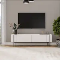 Skye Decor , Herman - White, TV-Ständer, 100 % Melaminbeschichtete Spanplatten, Weiß, 160 x 31,4 x 45,6 cm