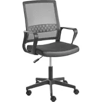 Beliani Bürostuhl Dunkelgrau Netzstoff Atmungsaktiv Drehbar Höhenverstellbar mit Armlehnen Modernes Design Computer Drehstuhl für Homeoffice Büro